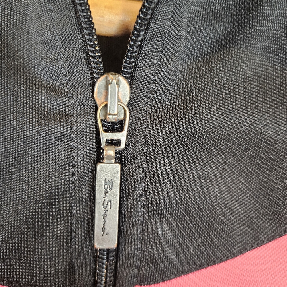 Ben Sherman Women's Medium Track Jacket Black Pink Gray A0116 - Picture 2 of 7